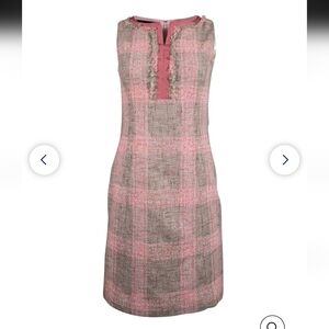 Brooks Brothers Pink Plaid Wool Dress Sz 4